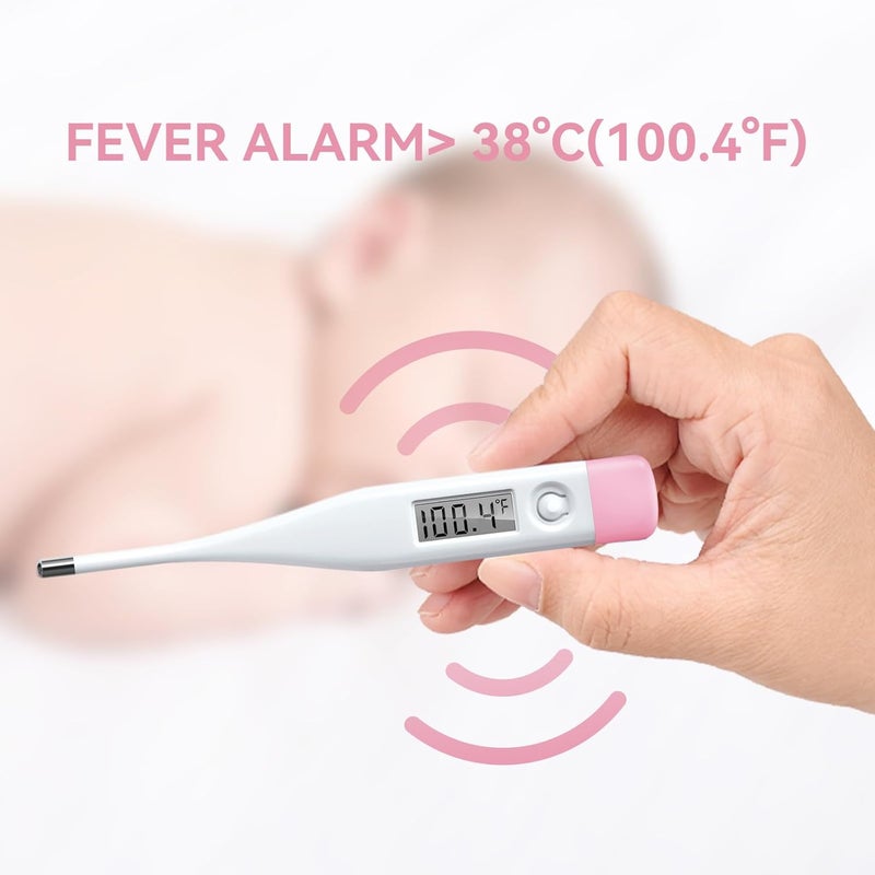 Snomd Digital Oral Thermometer for Adults and Children with LCD Display, Oral Thermometer for Baby with Fever Alarm Rectal & Underarm Use, Fast Reading Thermometer - Image 4